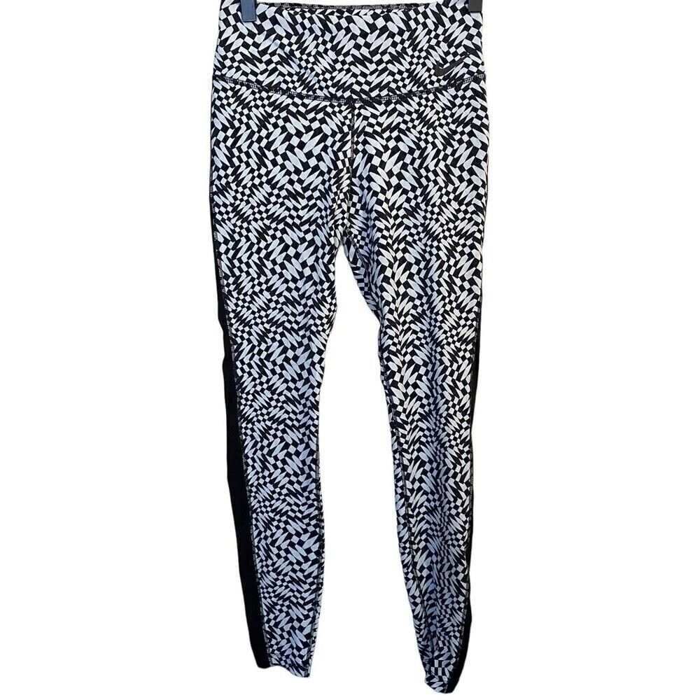 NIKE Women's Sm Dri-Fit Leggings Athl Blk Geo Pat Crop Cap
